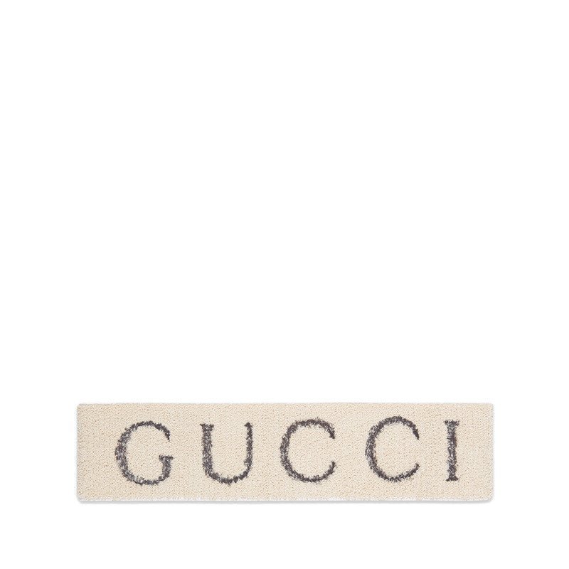 商品Gucci|【预售3-7天】GUCCI/古驰  女士白色弹性面料Gucci标志图案发带 ‎491820 3G133 9060,价格¥2088,第1张图片