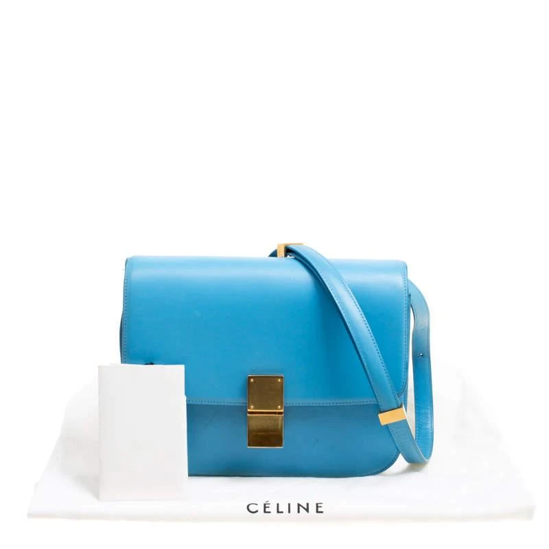 Celine Turquoise Leather Medium Classic Box Shoulder Bag 商品