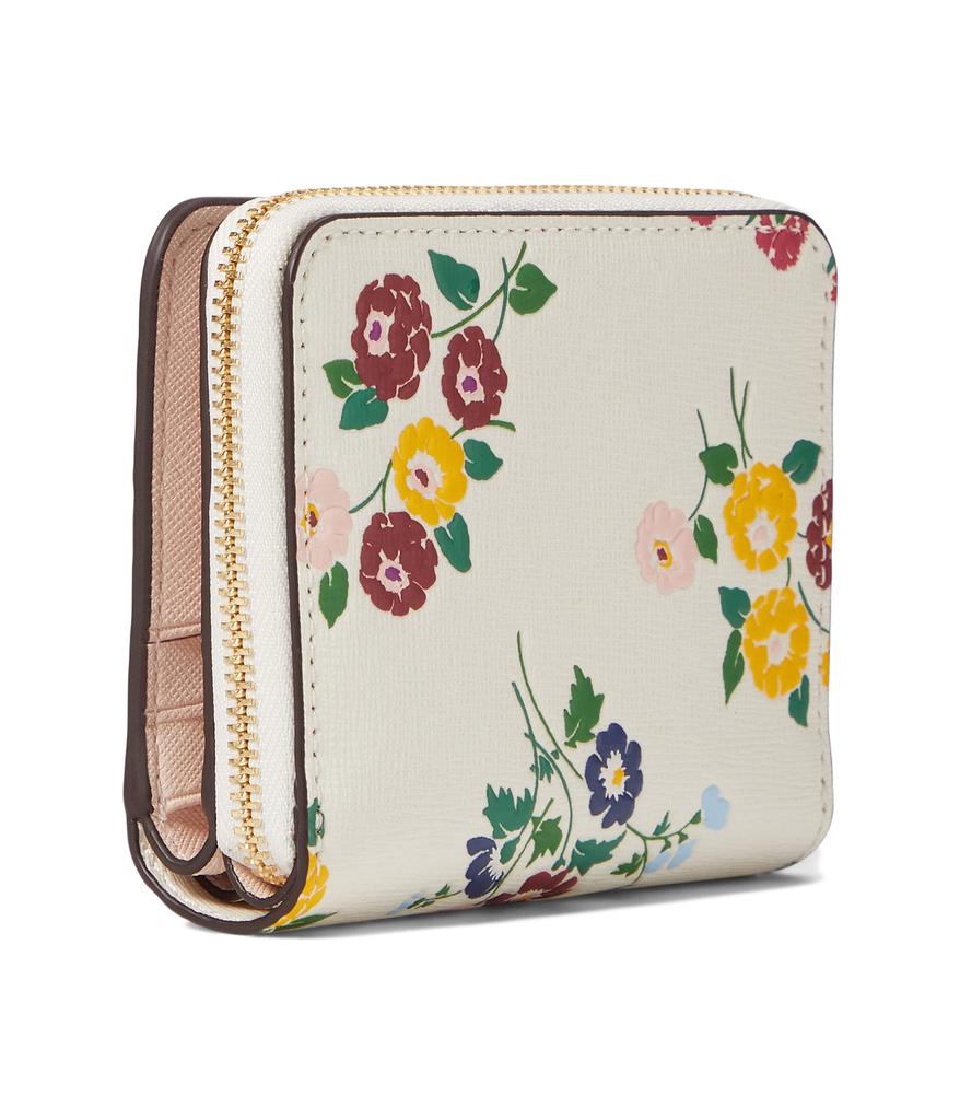 Morgan Bouquet Toss Embossed Saffiano Leather Small Compact Wallet商品第2张图片规格展示