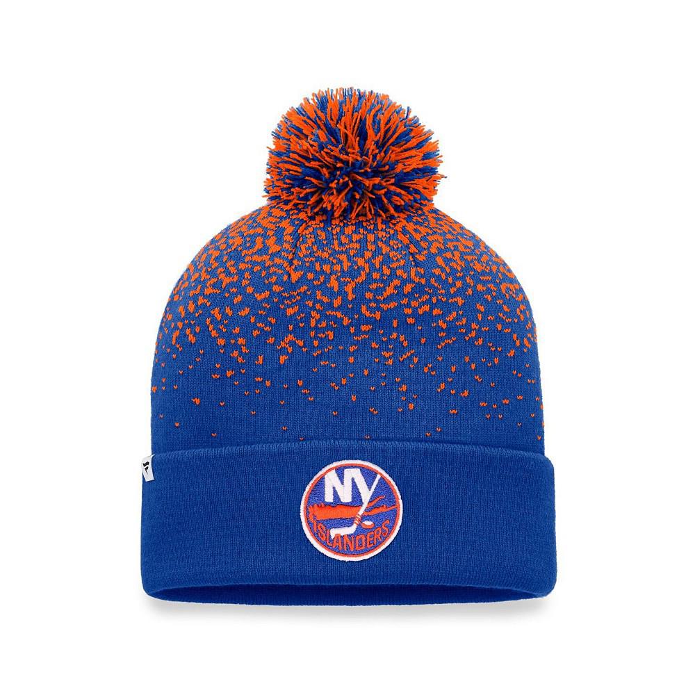 Men's Branded Royal New York Islanders Iconic Gradient Cuffed Knit Hat with Pom商品第2张图片规格展示