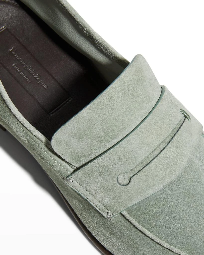 商品Zegna|Men's Suede Lasola Penny Loafers,价格¥3382,第4张图片详细描述