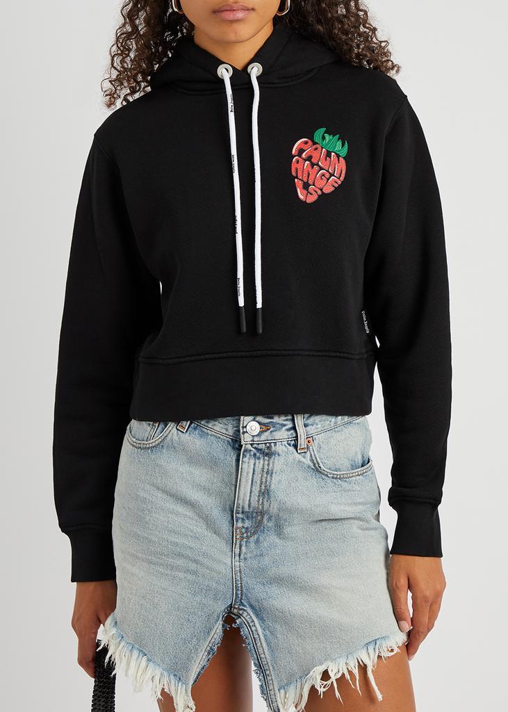 商品Palm Angels|Black logo hooded cotton sweatshirt,价格¥4051,第4张图片详细描述