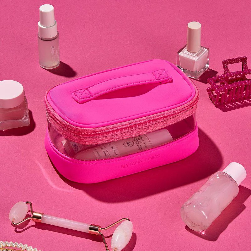 商品MYTAGALONGS|Mini Train Case Cosmetic Bag Must Haves Hot Pink,价格¥182,第2张图片详细描述