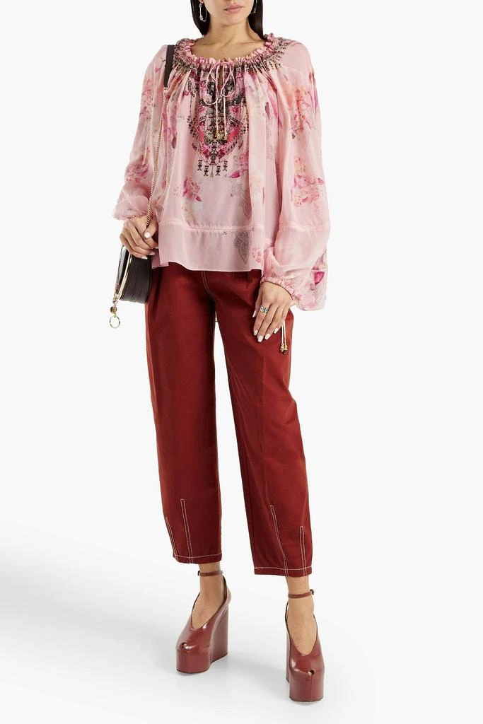 商品Camilla|Crystal-embellished printed silk crepe de chine blouse,价格¥2474,第2张图片详细描述