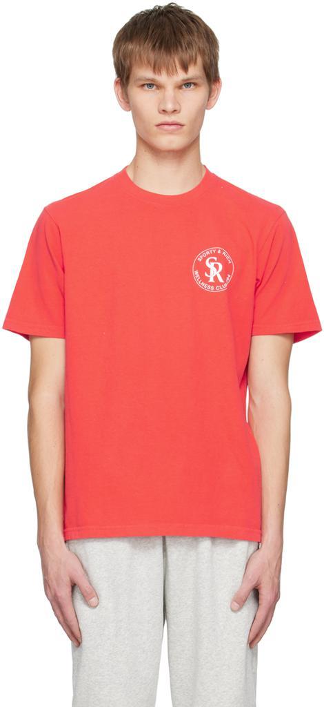 商品Sporty & Rich|Orange Printed T-Shirt,价格¥381,第1张图片
