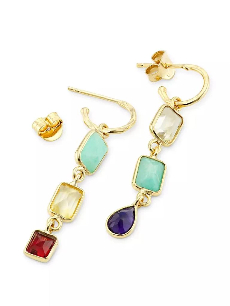商品Room Service|Stromboli 24K-Gold-Plated &amp; Multi-Gemstone Asymmetric Drop Earrings,价格¥1230,第3张图片详细描述