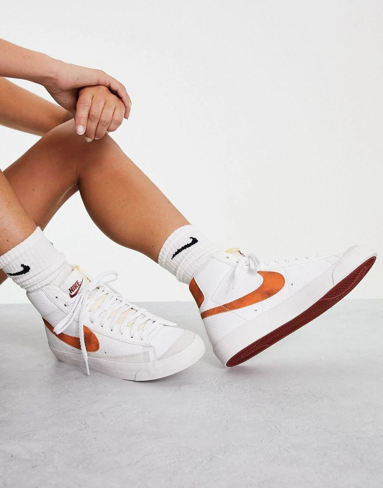 商品NIKE|Nike Blazer Mid '77 Vintage trainers in white and brown marble,价格¥683,第3张图片详细描述