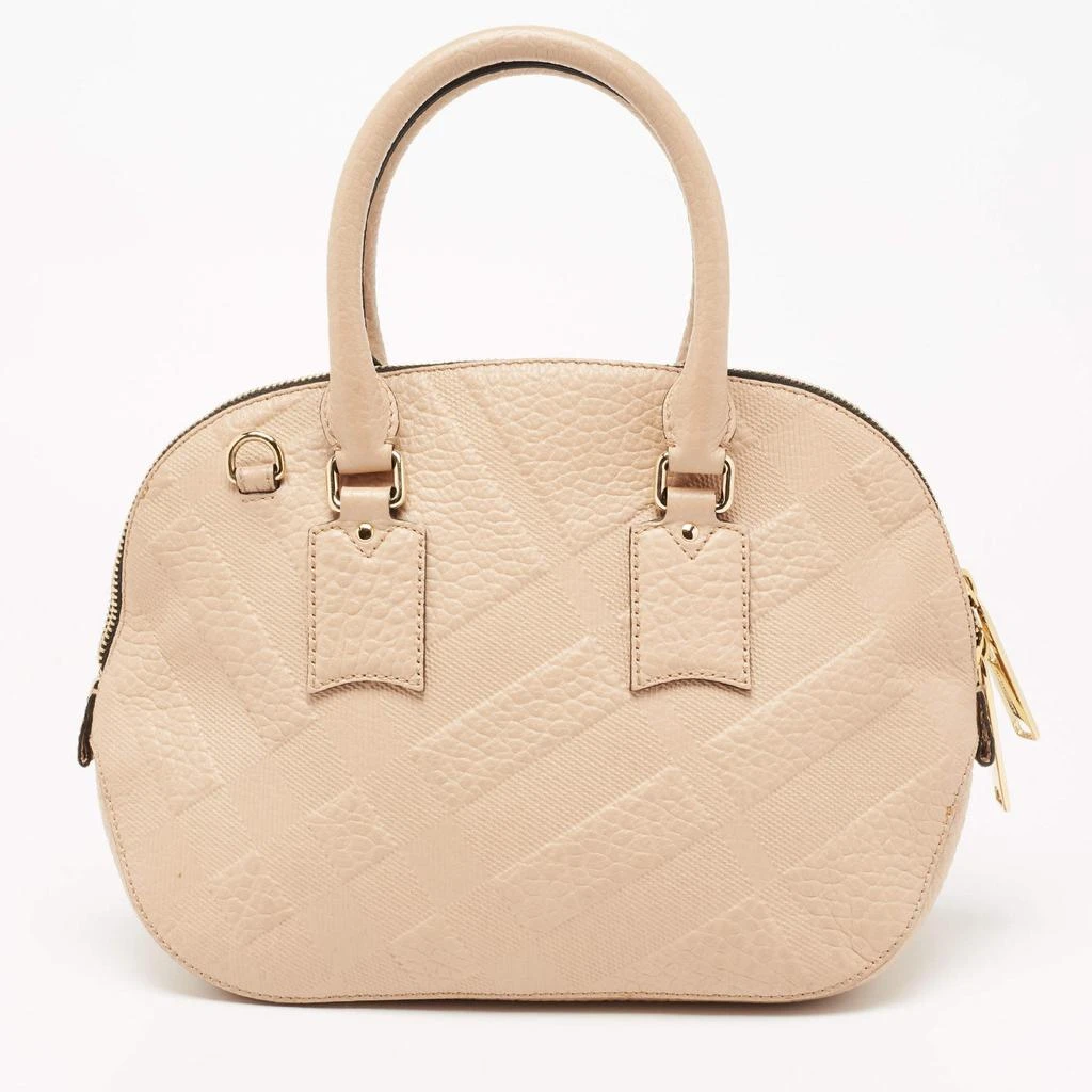 商品[二手商品] Burberry|Burberry Beige Check Embossed Leather Orchard Satchel,价格¥2604,第4张图片详细描述