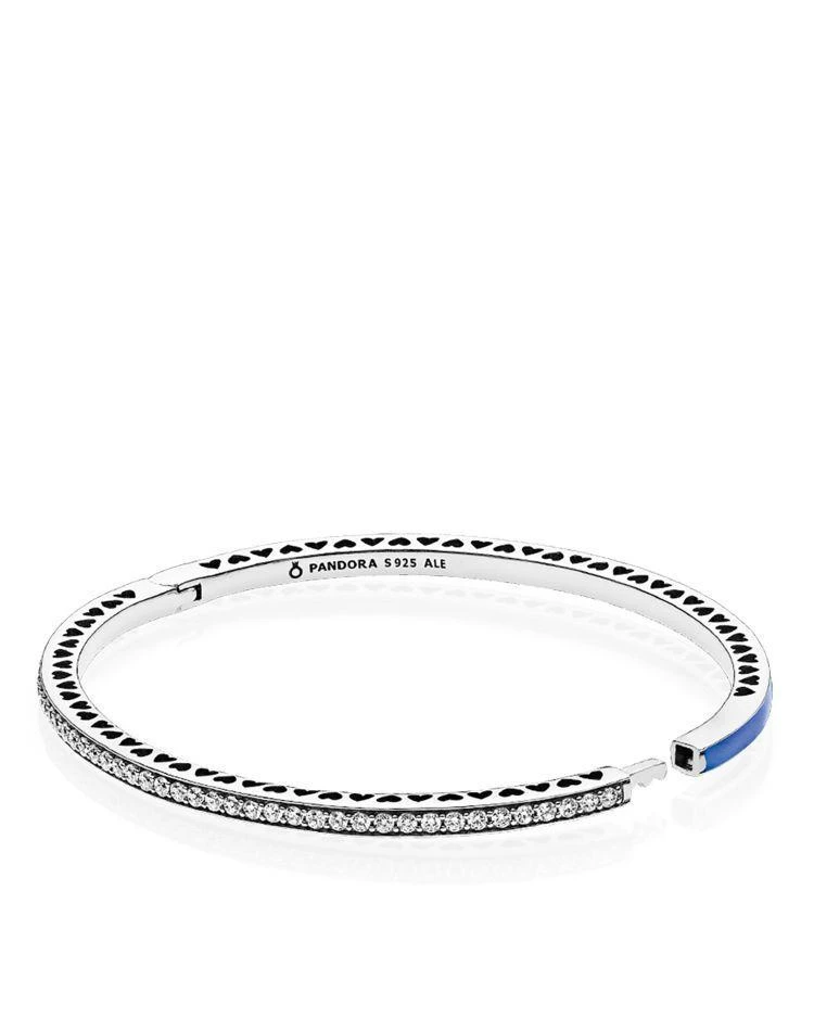 商品PANDORA|PANDORA Bracelet - Princess Blue Enamel, Sterling Silver & Cubic Zirconia Radiant Hearts of Pandora,价格¥631,第2张图片详细描述