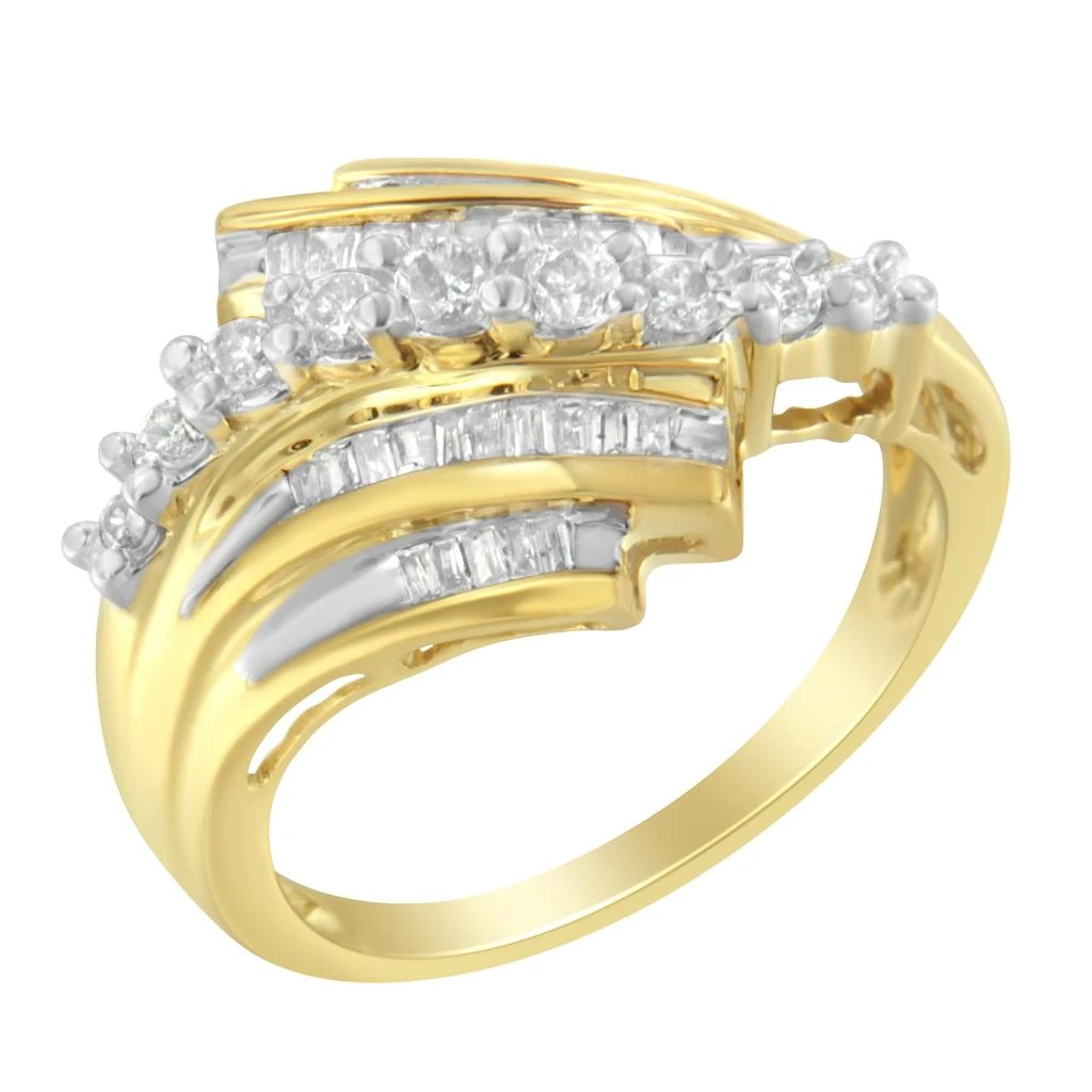 商品Haus of Brilliance|10K Yellow Gold Round and Baguette Diamond-Cut Ring,价格¥6309,第3张图片详细描述