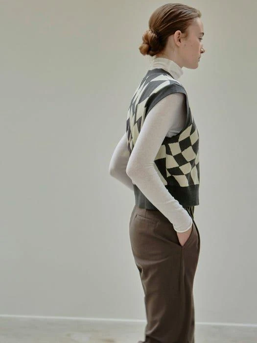 商品NICK&NICOLE|Unbalanced Argyle Vest (Deep Green),价格¥501,第3张图片详细描述