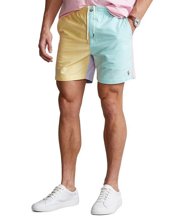 商品Ralph Lauren|6-Inch Cotton Oxford Color Blocked Classic Fit Shorts ,价格¥413,第1张图片