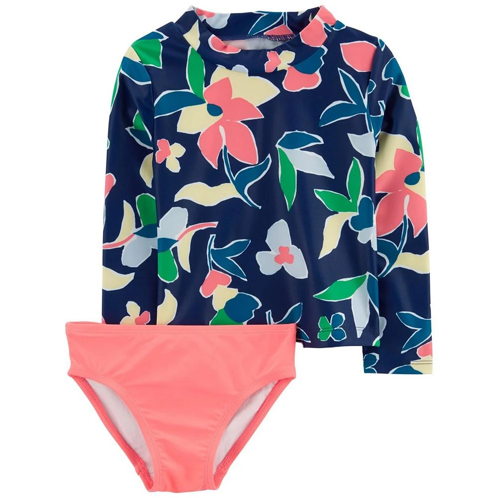 商品Carter's|Baby Girls Floral Rashguard and Bottoms UPF 50, 2 Piece Set,价格¥135,第1张图片