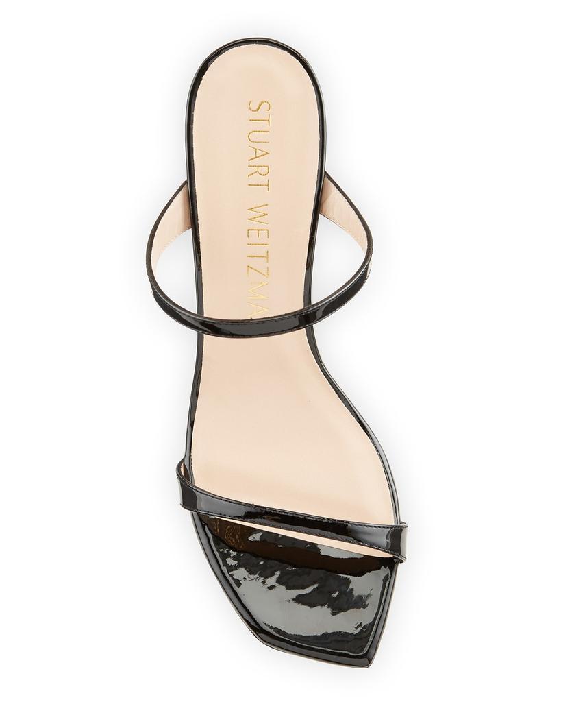 商品Stuart Weitzman|Aleena 75 Naked Square-Toe Patent Slide High-Heel Sandals,价格¥2190,第5张图片详细描述