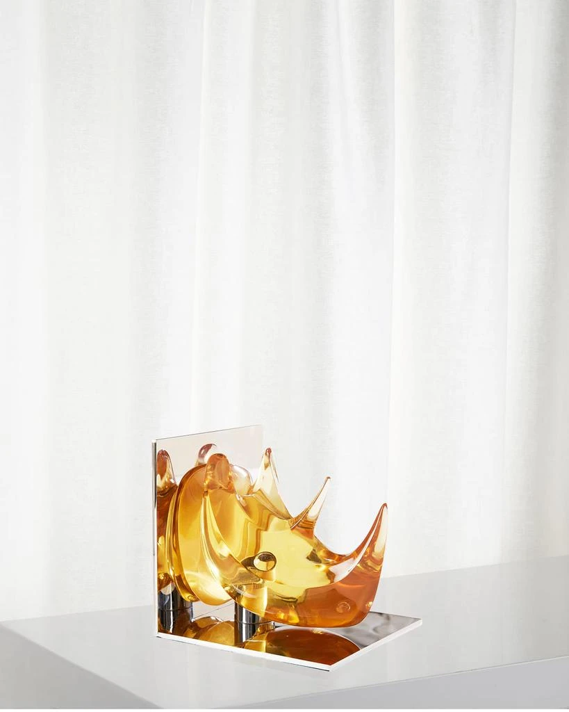 商品Jonathan Adler|Acrylic Rhino Bookends Set, Amber,价格¥2619,第2张图片详细描述