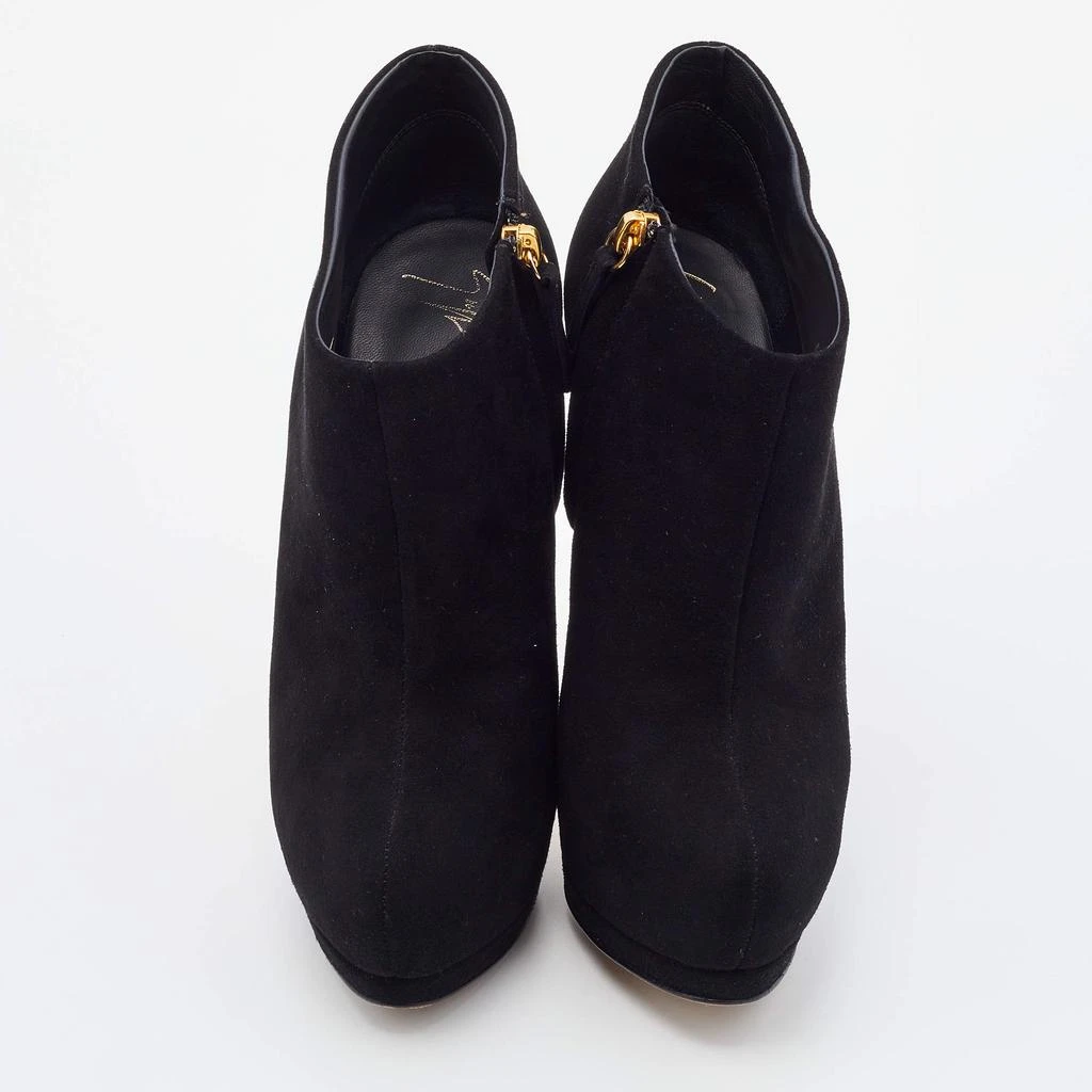 商品[二手商品] Giuseppe Zanotti|Giuseppe Zanotti Black Suede Platform Booties Size 37.5,价格¥1000,第3张图片详细描述