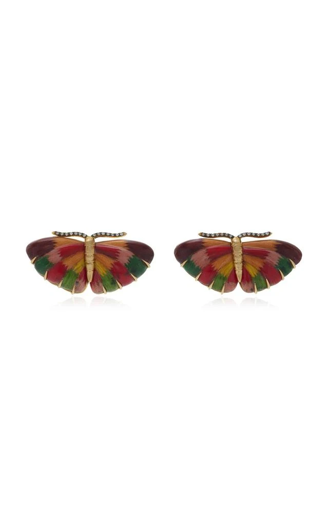 商品Silvia Furmanovich|Silvia Furmanovich - 18K Yellow Gold Marquetry Wood Earrings - Multi - OS - Moda Operandi - Gifts For Her,价格¥36704,第1张图片