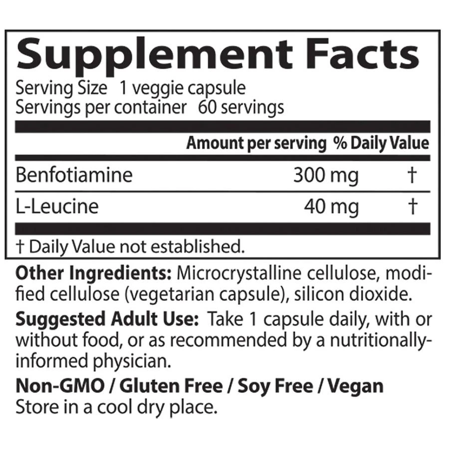 商品Doctor's Best|Benfotiamine 300 Veggie Caps,价格¥171,第3张图片详细描述