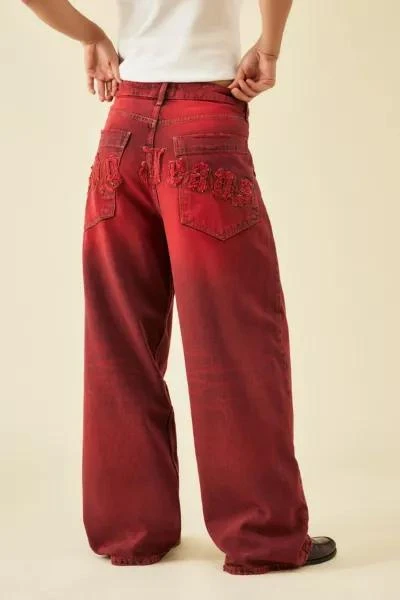 商品BDG|BDG Check Applique Red Jaya Baggy Jean,价格¥673,第4张图片详细描述