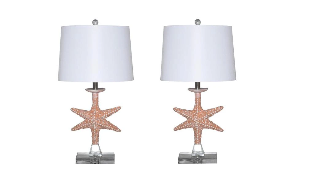 商品Homezia|Set of Two Orange Coastal Starfish Table Lamps,价格¥2107,第3张图片详细描述