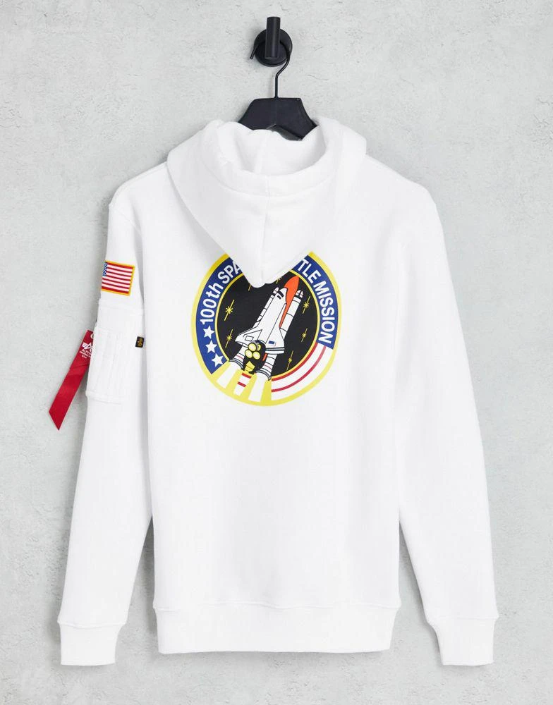 商品Alpha Industries|Alpha Industries NASA space shuttle back print hoodie in white,价格¥589,第4张图片详细描述