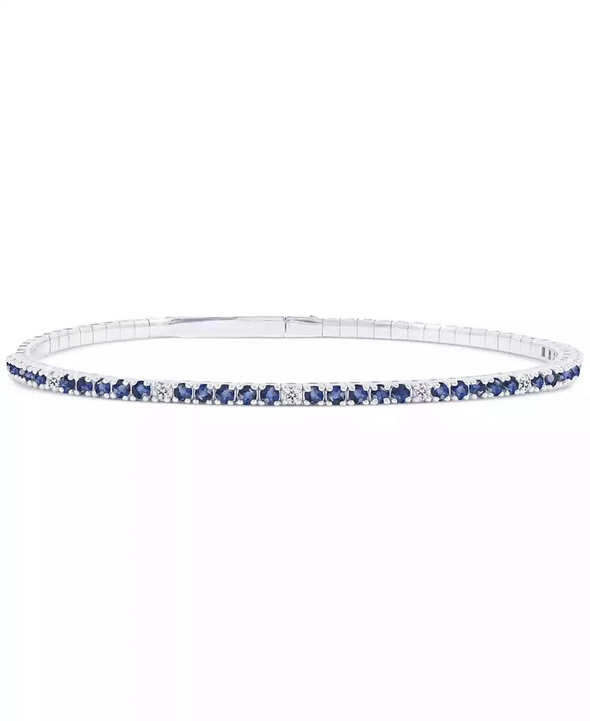 商品Macy's|Emerald (3/4 ct. t.w.) & Diamond (1/6 ct. t.w.) Flexible Bangle Bracelet in 14k Gold (Also in Ruby & Sapphire),价格¥22761,第1张图片