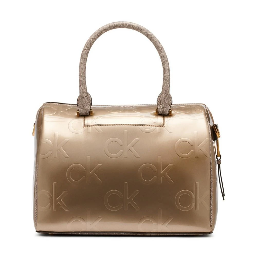 商品Calvin Klein|Ashley Embossed Signature Top Zipper Satchel,价格¥663,第3张图片详细描述