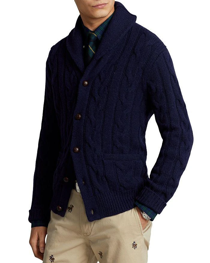 商品Ralph Lauren|Wool & Cashmere Cable Knit Shawl Collar Cardigan ,价格¥2065,第1张图片
