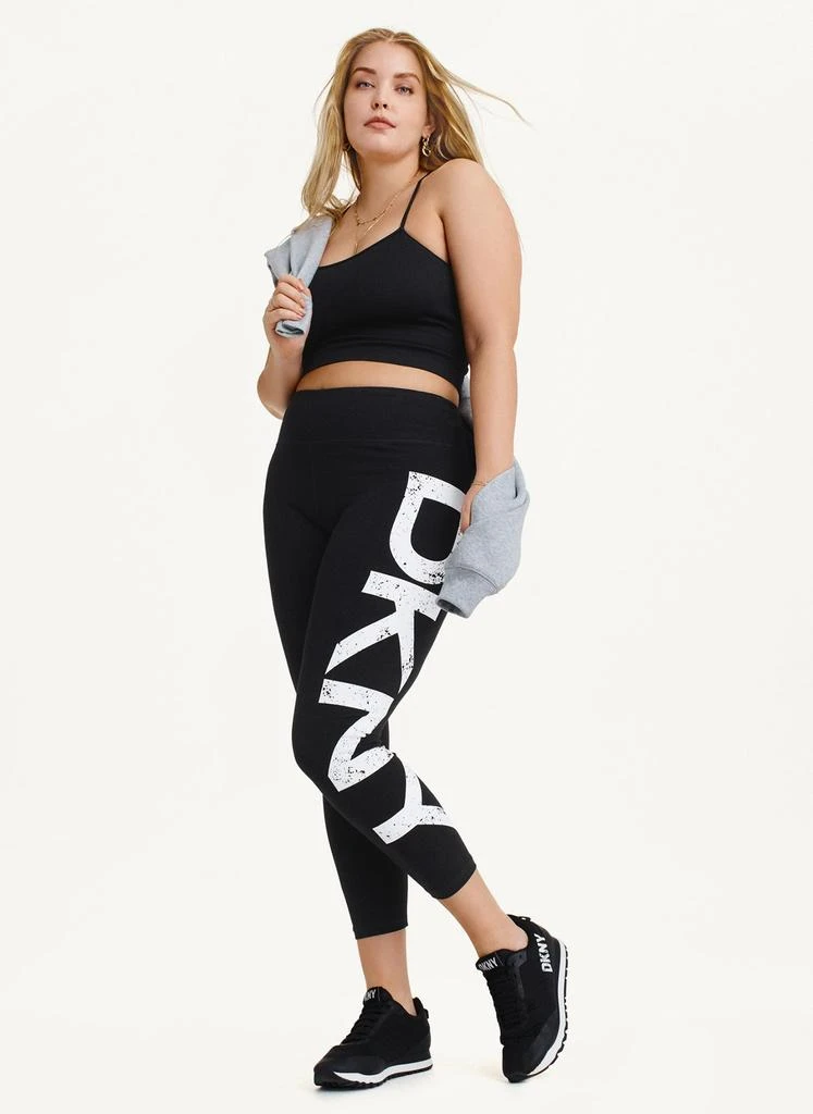 商品DKNY|Distressed Crackle Logo High Waist Legging,价格¥340,第4张图片详细描述