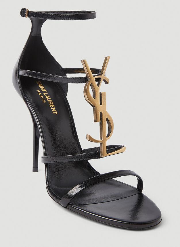 商品Yves Saint Laurent|Cassandra Logo Plaque High Heels in Black,价格¥7682,第7张图片详细描述