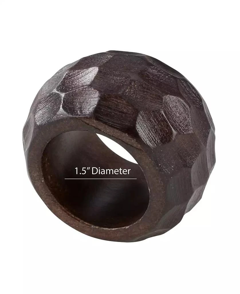 Mango Wood Napkin Ring with Chunky Design, Set of 4 商品