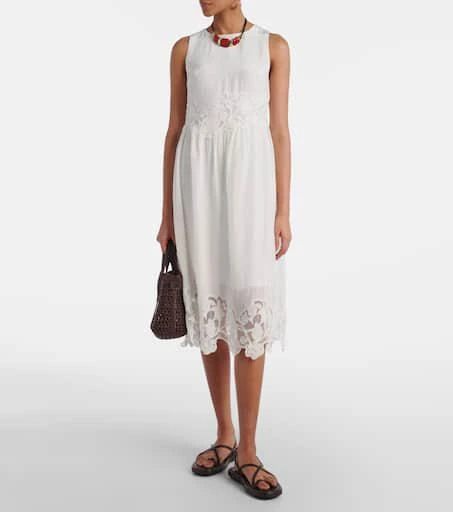 商品Velvet|Bianca lace-trimmed midi dress,价格¥2205,第2张图片详细描述