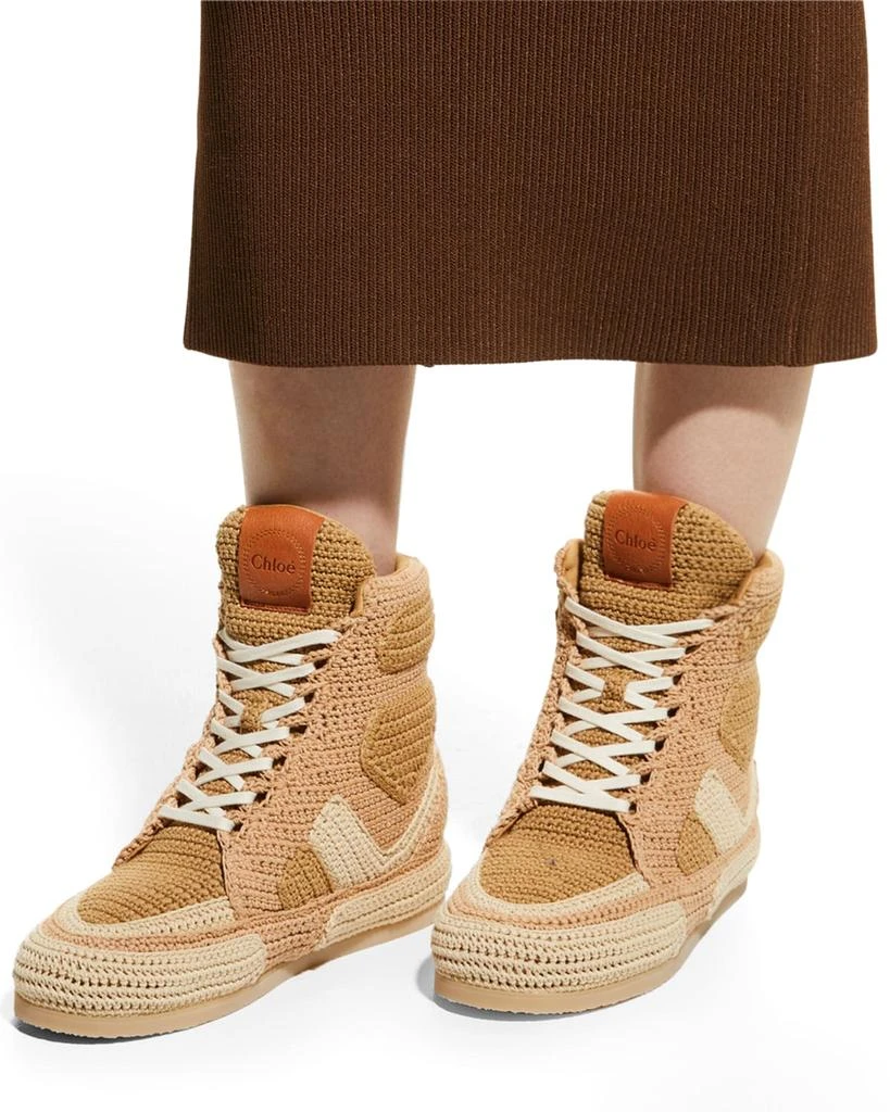 商品Chloé|Myha Cotton Knit High-Top Sneakers,价格¥4602,第2张图片详细描述