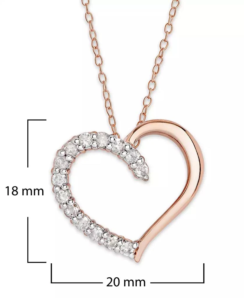 商品Macy's|Diamond Heart Pendant Necklace (1/2 ct. t.w.) in Sterling Silver, 16 inches + 2 inch extender,价格¥2749,第3张图片详细描述