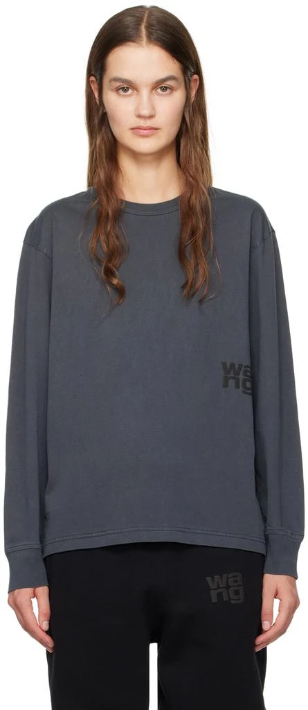 商品Alexander Wang|Gray Bonded Long Sleeve T-Shirt,价格¥1288,第1张图片