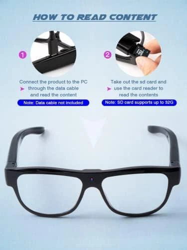 Camera Glasses 1080P HD Outdoor Sports Smart Glasses, Suitable for Outdoor Sports, Hiking, Travel, Party Records (32G Memory Card Included) 商品