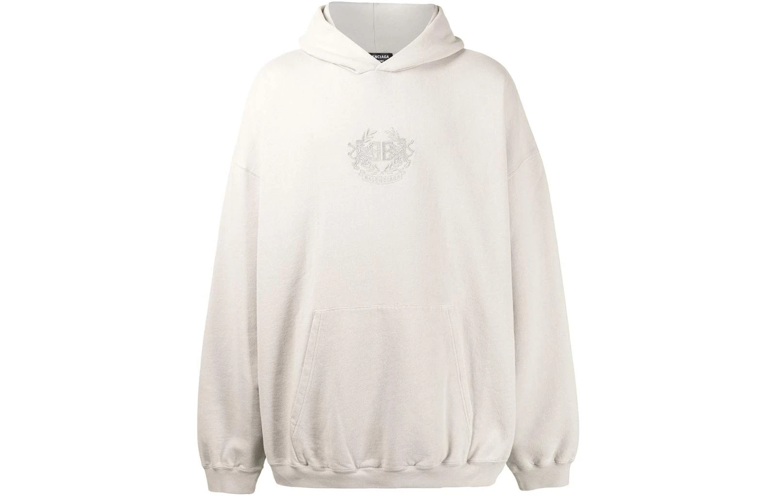 商品[国内直发] Balenciaga|巴黎世家 SS22 Logo刺绣长袖连帽卫衣 男款 米白色,价格¥3822,第1张图片