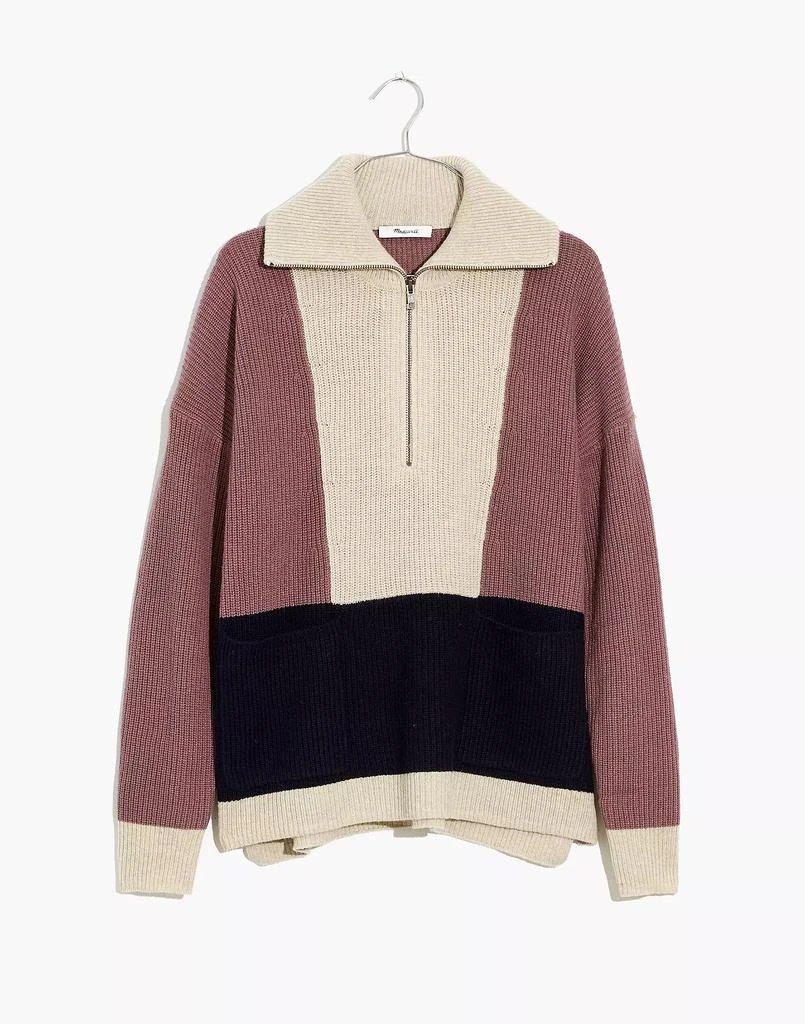 商品Madewell|Glenbrook Half-Zip Pullover Sweater in Colorblock,价格¥278,第4张图片详细描述