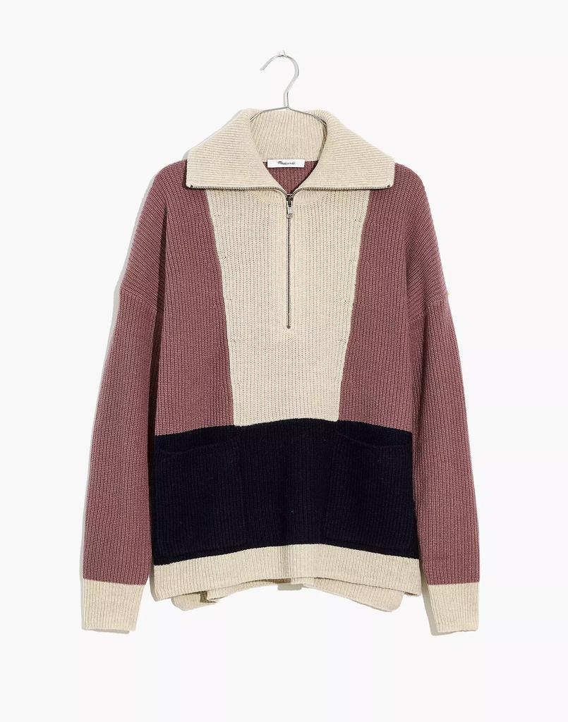 商品Madewell|Glenbrook Half-Zip Pullover Sweater in Colorblock,价格¥261,第6张图片详细描述
