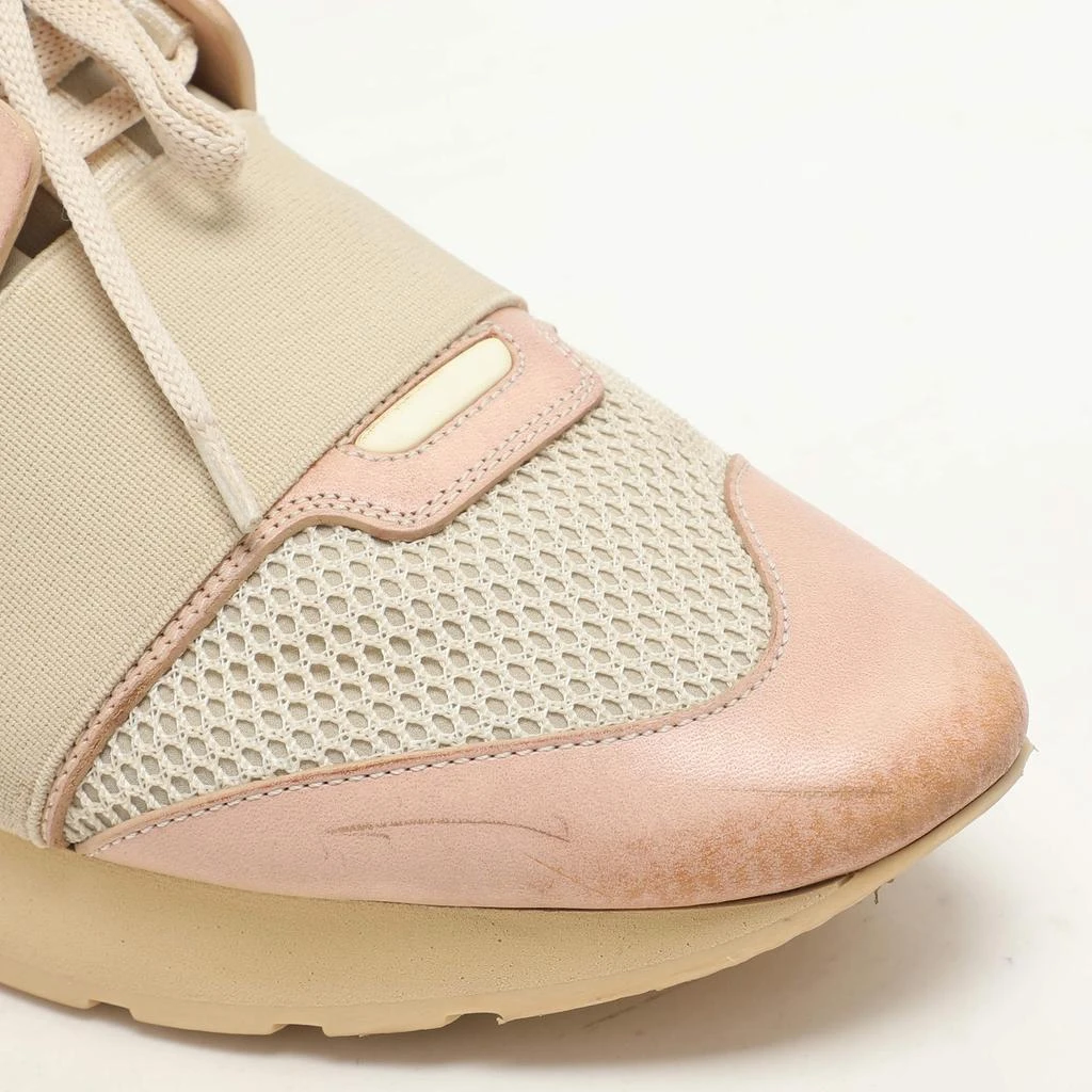 Balenciaga Pink/Beige Neoprene And Leather Race Runner Sneakers Size 39 商品