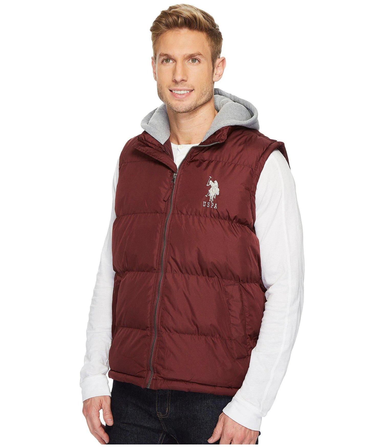 商品U.S. POLO ASSN.|Basic Puffer Vest with Fleece Hood,价格¥506,第2张图片详细描述