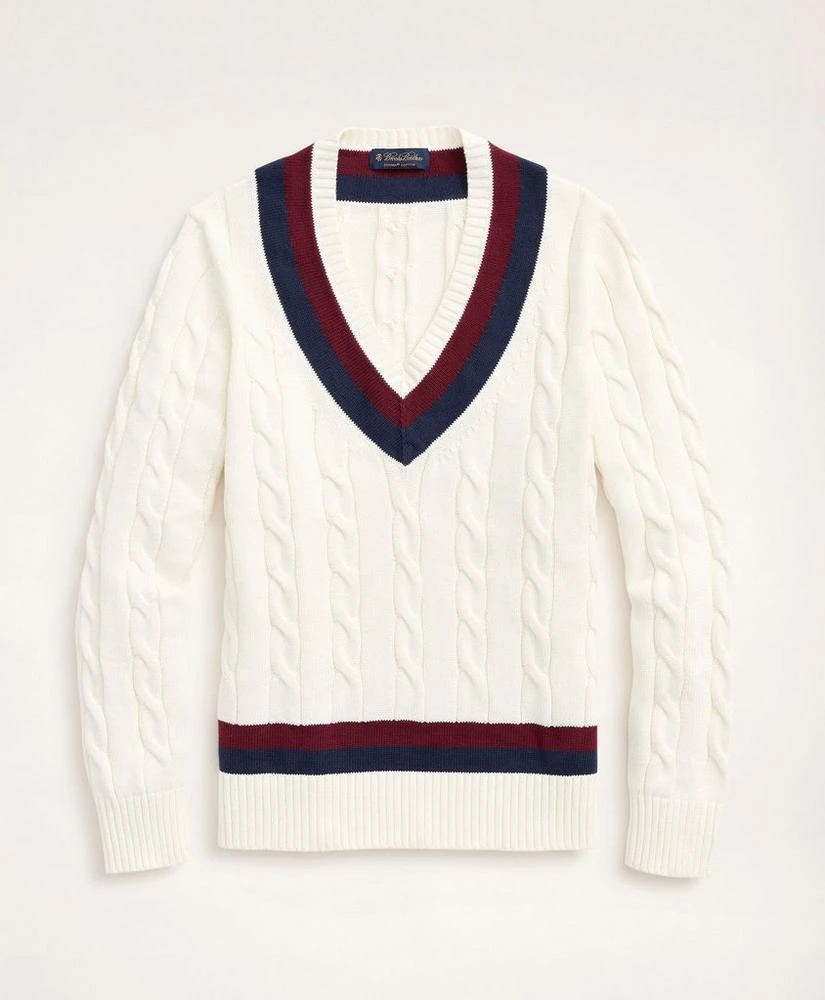 商品Brooks Brothers|Supima® Cotton Cable Tennis Sweater,价格¥777,第1张图片