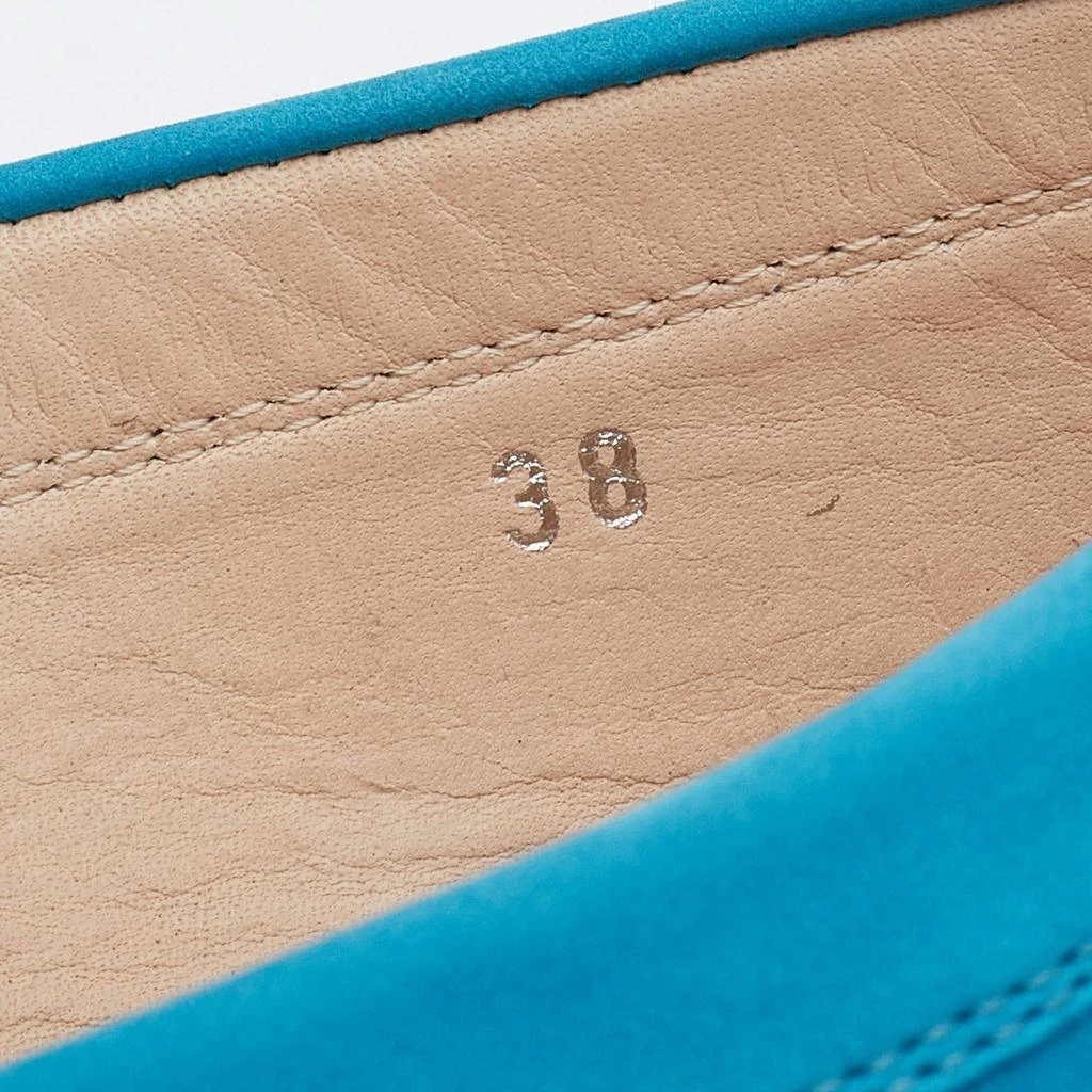 Tod's for Ferrari Blue Nubuck Leather Slip On Loafers Size 38 商品