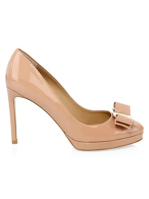 商品Salvatore Ferragamo|Osimo 真皮蝴蝶结高跟鞋,价格¥3798,第5张图片详细描述