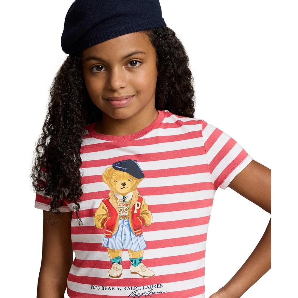 商品Ralph Lauren|Big Girls Striped Polo Bear Cotton Jersey T-shirt,价格¥226,第2张图片详细描述