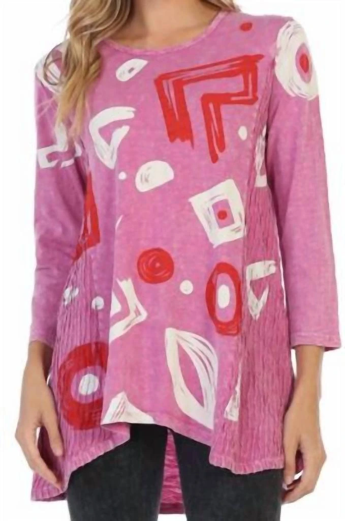 商品Jess & Jane|Geo Play Wave Knit Top In Mineral Washed Tunic,价格¥474,第2张图片详细描述