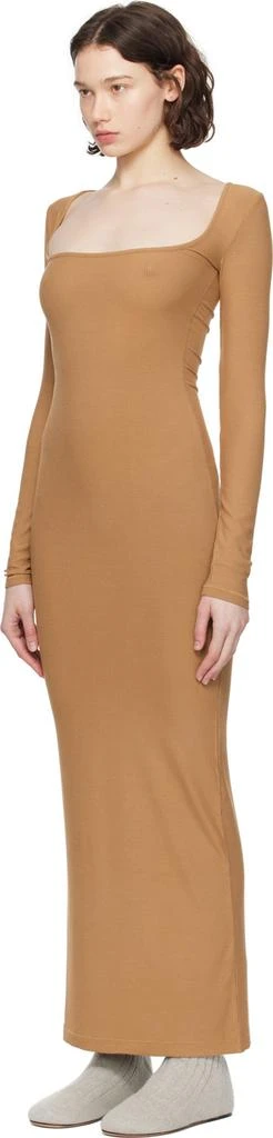 商品SKIMS|Tan Soft Lounge Long Sleeve Maxi Dress,价格¥689,第4张图片详细描述