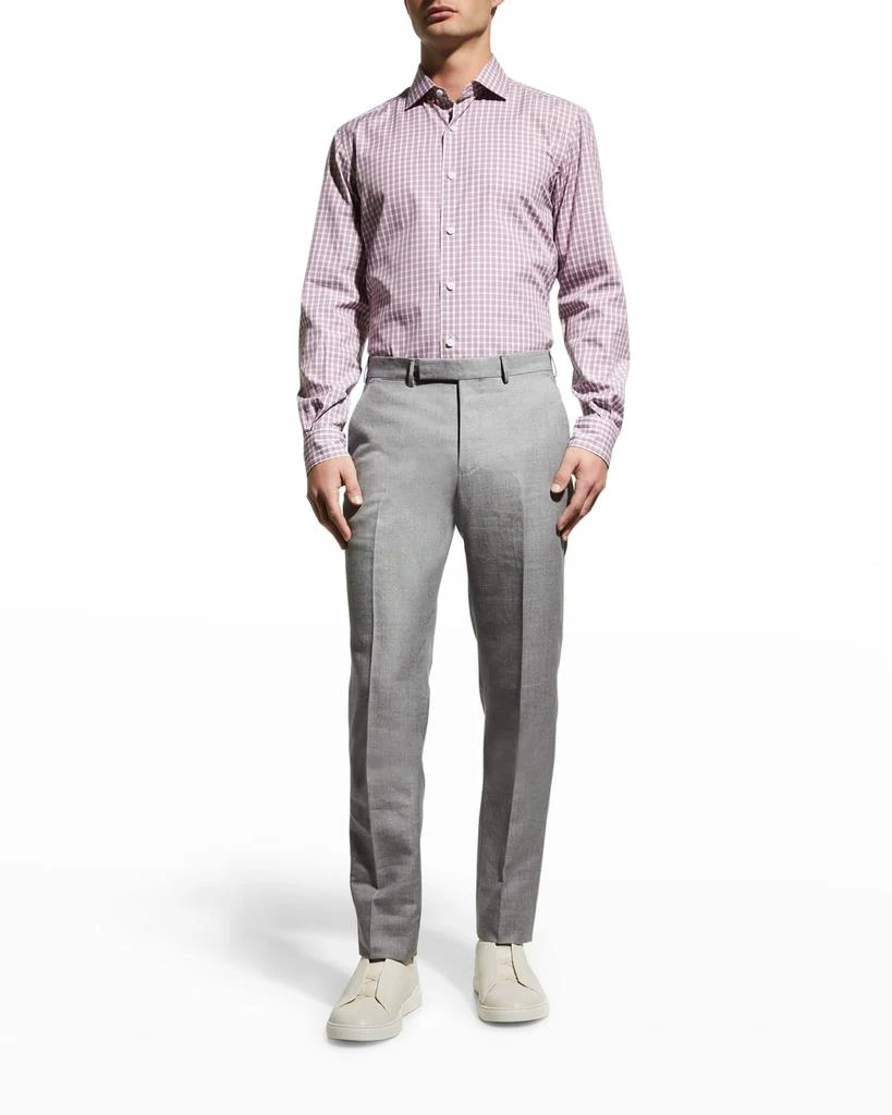商品Zegna|Men's Check Cotton Sport Shirt,价格¥1417,第3张图片详细描述