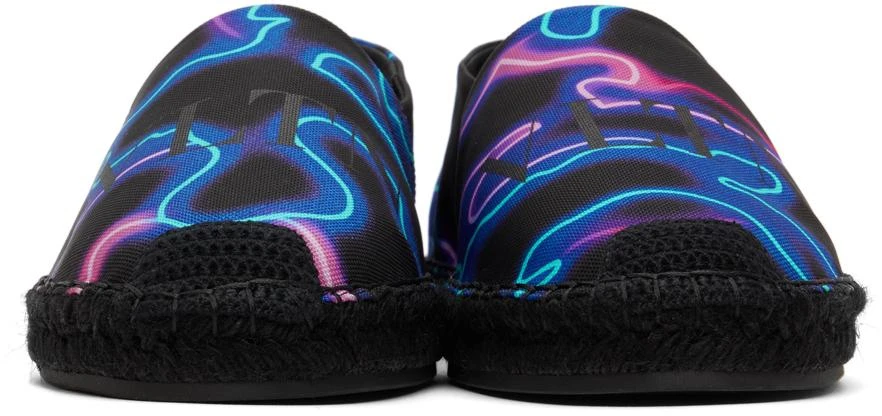 商品Valentino|Black & Multicolor Canvas VLTN Espadrilles,价格¥1830,第2张图片详细描述