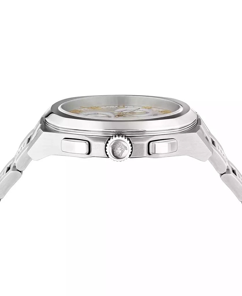 商品Versace|Men's Swiss Chronograph Geo Stainless Steel Bracelet Watch 43mm,价格¥6255,第2张图片详细描述